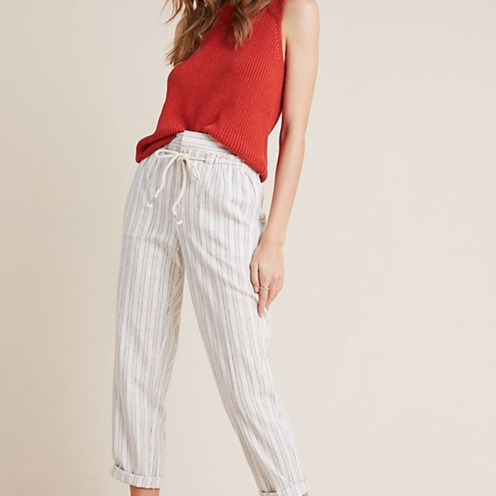 Striped Linen Beach Joggers